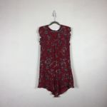 Joie  Almarie B Red Floral 100% Silk Mini Dress Medium Georgette Drop Waist Boho Photo 3