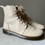 Dr. Martens Dr. Doc Martens Danica White Creme Leather 8 Eye Lace Up Combat Boots Size 7 Photo 0