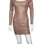 City Studios  Juniors Womens Metallic Mini Bodycon Dress Mauve Gold Sz S Photo 1