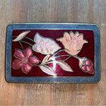 Vintage Floral Enamel Brooch Vintage Red Photo 3