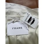 frame denim NWT Frame Cropped Volume Sleeve Blouse Button Cream Satin Womens Size Medium Photo 8