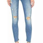 MOTHER The Looker Cut it Out Jean Size 24 Blue Skinny Distressed Casual Denim Photo 1