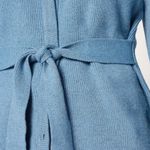Diane Von Furstenberg  Sz L Belted Blue Stretch Cardigan Pockets Long Sleeve Photo 9