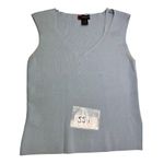Sandra King Medium Light Blue Sleeveless Sweater Vest 55i Photo 5