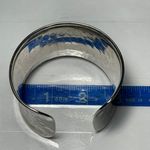 Silver Tone Hammered Design Cuff Bangle Bracelet 7” Photo 5