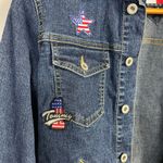 Tommy Hilfiger Vintage Y2K Stretch Denim Cropped Jean Jacket Patches womens M Photo 2