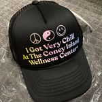Urban Outfitters Coney Island Picnic Wellness Center Mesh Trucker Hat NWT - Black Photo 5