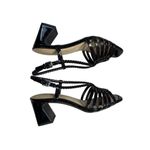 Easy Street Topaz Square Toe Sandals Women 9 Narrow Black Patent Faux Leather Photo 4