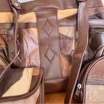 Source Unknown Patchwork Soft Leather Handbag Purse Shoulder Bag Coin & Wallet 3pc Set‎ Photo 1