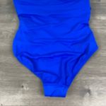 Swimsuits For All Blue Ruched Neck Tie One Piece Swimsuit Sz.14 NWT Size 14W Photo 8