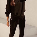 Sincerely Jules x Bandier Women's Jogger Pants Black Size Medium Waist Pockets Black Photo 0