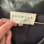 Prómesa Promesa Peter Pan Collar Pleather Black Women's Jacket Photo 2