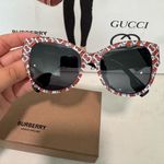 Burberry  luxxotica Orange and White Patterned Sunglasses Photo 13