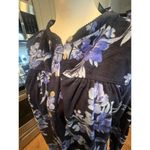 Aria  WARM FUZZY BLUE ROSE FLORAL 3/4 BUTTON NECK NIGHTGOWN WOMENS MEDIUM Photo 6