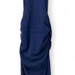 Michael Stars Michael Star S Womens Blue Racerback Shirring Midi Dress Tank Sleeveless Side Photo 0