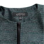 Kasper Blazer Jacket Teal Open Front Long Sleeve Career Business Blazer Size 8 Photo 1
