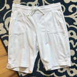 White Stag  Women's White Drawstring Knit Bermuda Shorts Photo 0