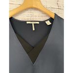 Scotch & Soda ‎ Womens XS Shift Dress Satin V-Neck Short Sleeve Navy Blue Photo 3