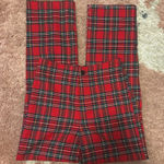 Brandy Melville NWT  John Galt Red Blue Green Plaid High Rise Kim Pants Christmas Photo 0
