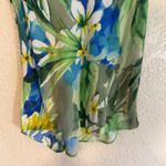 Jams World Tank Top Small Hawaiian Floral Blue Green Sleeveless Vacation Photo 4