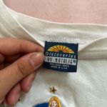 Vintage White Crop Top with Blue Embroidery Size L Photo 2