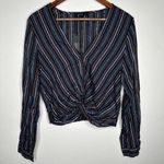 Cotton On NWT Harry twist front striped long sleeve top Sz L Photo 1