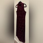 Vintage Carol Little Y2K Dark Burgundy Velvet Burnout Maxi Dress Red Size 6 Photo 1
