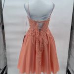 JJ's House JJ’s House Coral Tulle Lace Embroidered Fit Flare Dress Spaghetti Strap US 2 Photo 6