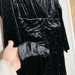 NISSA Black Velvet Crystal Embellished Sparkle Waist Strap Mini Dress Size US 10 Photo 11