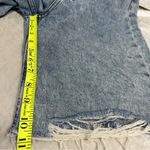 H&M denim jean shorts size 4 loose straight high waist distressed frayed hem Photo 9