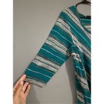 Signature Studio  Striped Shark Tooth Scoop Neck 3/4 Sleeve Top Size 2X Photo 2