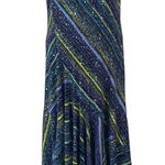 Joseph Ribkoff Women's Size 6 Small Fairy Sequin Green Blue Maxi Dress Photo 0