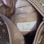 Lina Small Mocha Brown Crochet Handbag Purse Shoulder Bag Crossbody 9x7x3. Tan Photo 2