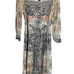 Pinko Chemisier Rosalina Floral Animal Print Long Sleeve Shirt Maxi Dress Size 4 Black Photo 4