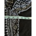 Chico's  Black/White Aztec Chiffon 3/4 Balloon Sleeves Blouse Sz 2 Beaded V‎ Neck Photo 6