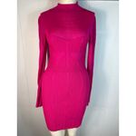 Anthropologie  Ribbed Sweater Bodycon Sweater Dress Pink, Mini/Mock Turtleneck S Photo 4