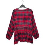 Lane Bryant Plaid Flannel Corset Tie Smocked Long Sleeve Red 26 Photo 8