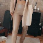 ZARA  Brown Leather Pants Faux High-Waisted Photo 6