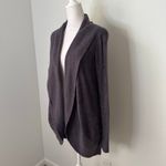 Barefoot Dreams dark gray/purple knit open front cardigan size XS/S Photo 2