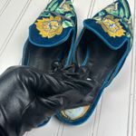 Cape Robbin Teal Velvet Embroidered Pointed Toe Mules Womenโs Size 8.5 Photo 5
