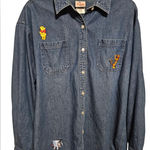 Disney The Store Winnie The Pooh Denim Long Sleeve Shirt Size Large Photo 0
