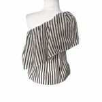Doncaster NWT  organza striped one shoulder ruffle top sz 4 Photo 1