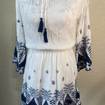 Umgee white and navy tunic/mini dress Photo 0
