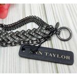 Ann Taylor NWT  Statement Bracelet Gun Metal Multi Strand Crystal Accents Toggle Photo 8