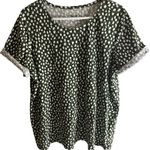 Blair Green and White Polka Dotted Splash Knit Top Size 2XL Photo 1