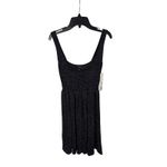 AQUA  Women's‎ Metallic Knit Square Neck Mini Dress Black Silver XS Party Photo 3