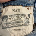 Levi's NWT Levi’s Women’s Premium 501 S Skinny Light Wash Distressed Jean Size 31x28 Photo 8