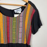 The Planet Maxi Dress Large Black Multicolor Nepal Gauze Peasant Hippie Boho New Photo 5