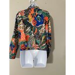 Molly Bracken Lili‎ Sidonio Tropical Floral Bomber Jacket Colorful Abstract Print Size L Photo 7