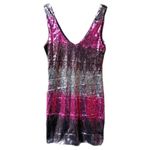 Vintage Y2K Jeweled Tone Sequin Color Block Mini Slip Dress Medium Gold Photo 10